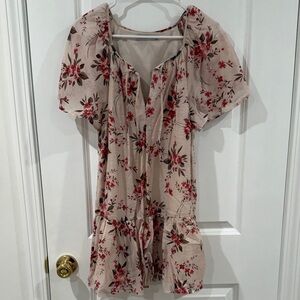 Abercrombie & Fitch Floral Dress with Red and Cream Accents